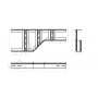 Переход прямой левый замковый для лестничного лотка НППЛЗгц-1000х400 Н70-1,2 горячеоцинкованный