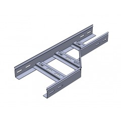 Переход прямой левый замковый для лестничного лотка НППЛЗгц-600х100 Н60-1,2 горячеоцинкованный