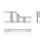 Переход прямой правый замковый для лестничного лотка НПППЗгц-1000х100 Н80-1,5 горячеоцинкованный