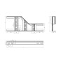 Переход прямой правый замковый для лестничного лотка НПППЗ-300х150 Н100-1,2 оцинкованный