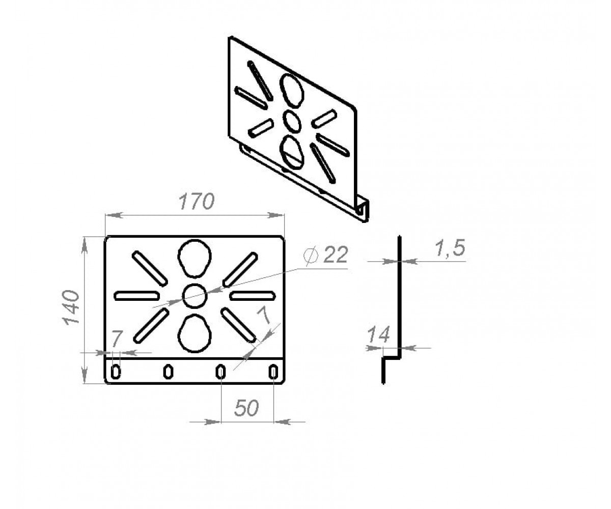 Монтажная плата вертикальная холоднокатанная МПВхк (упак. 50шт)