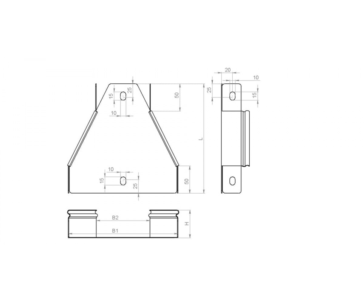 Переход прямой центральный замковый ППЦЗгц-500х100 Н60-1,5 горячеоцинкованный