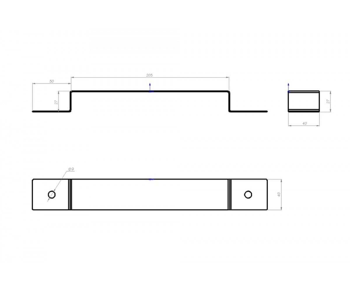 Прижим крышки к лотку окрашенный в цвет RAL ПКЛral-400х100