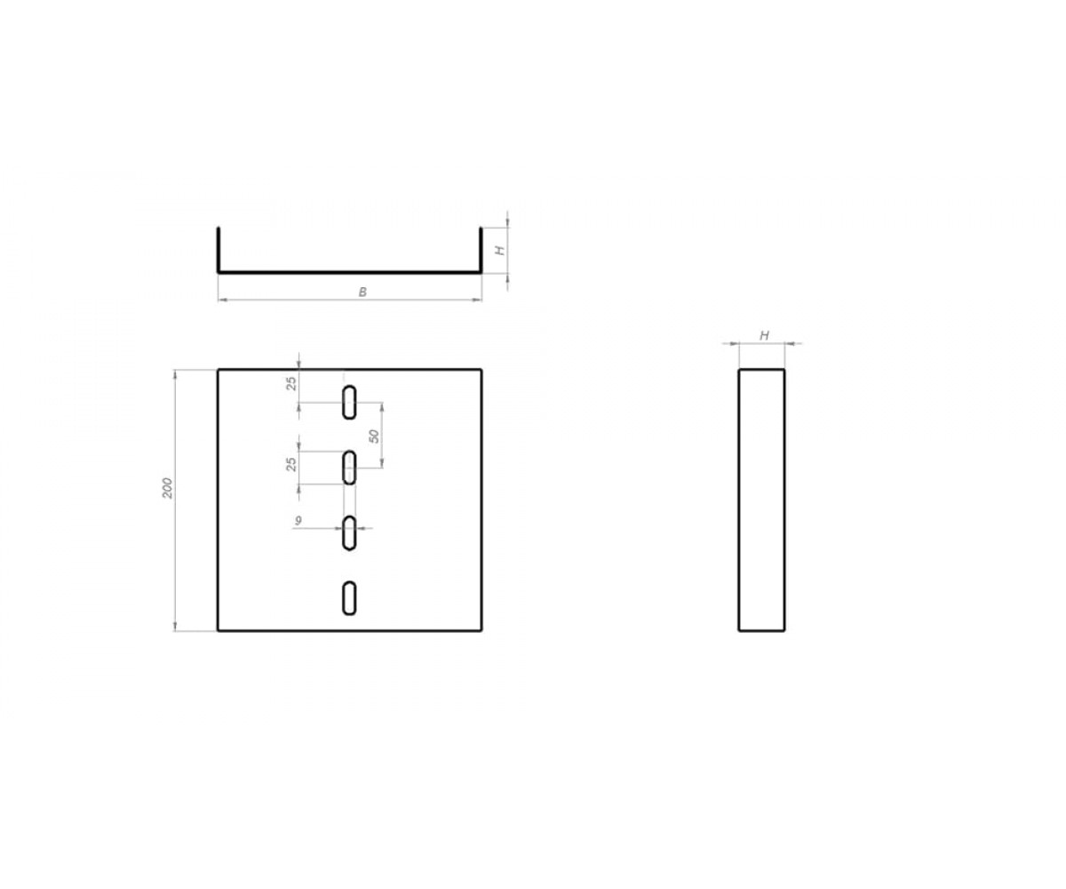 Соединитель лотков по дну горячеоцинкованный СЛДгц 100-1,5