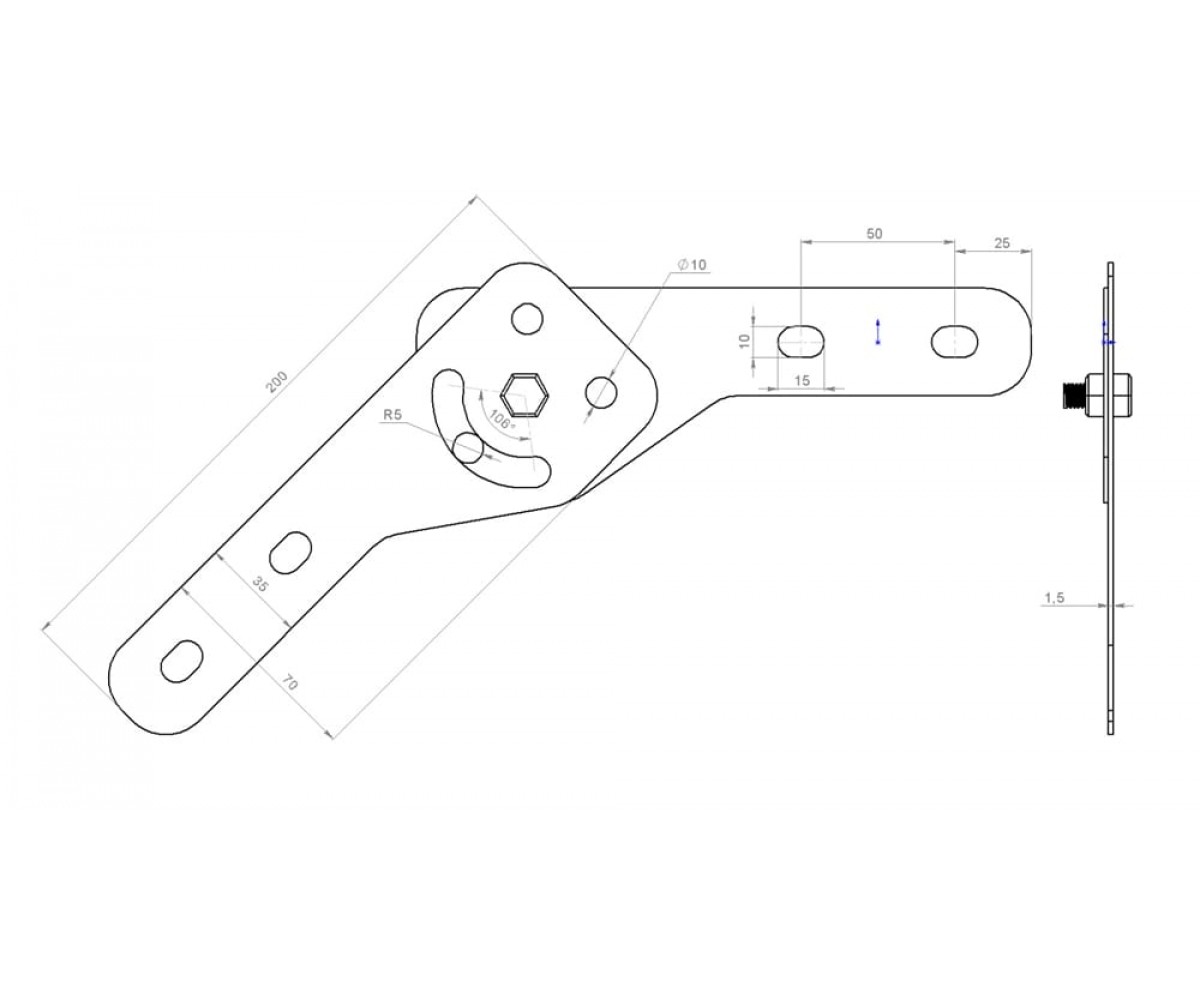 Соединитель шарнирный с фиксацией холоднокатанный (комплект) СШфхк-100