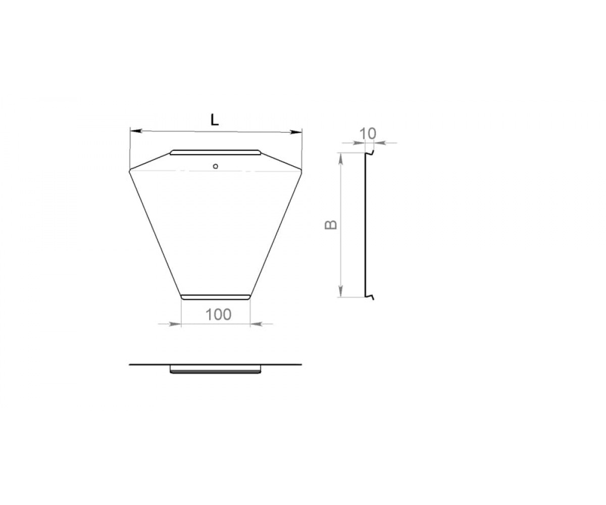 Крышка замковая угловой секции КЛЗУ-400-0,7-45 оцинкованная