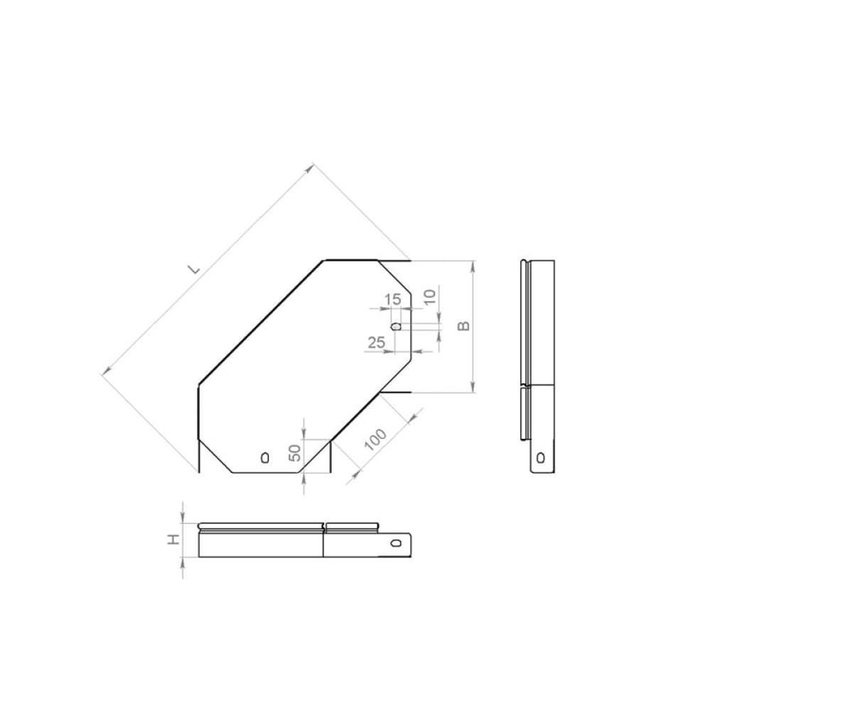 Угол горизонтальный замковый 90 град, ЛМЗУгц-200х80-1,2-90 горячеоцинкованный