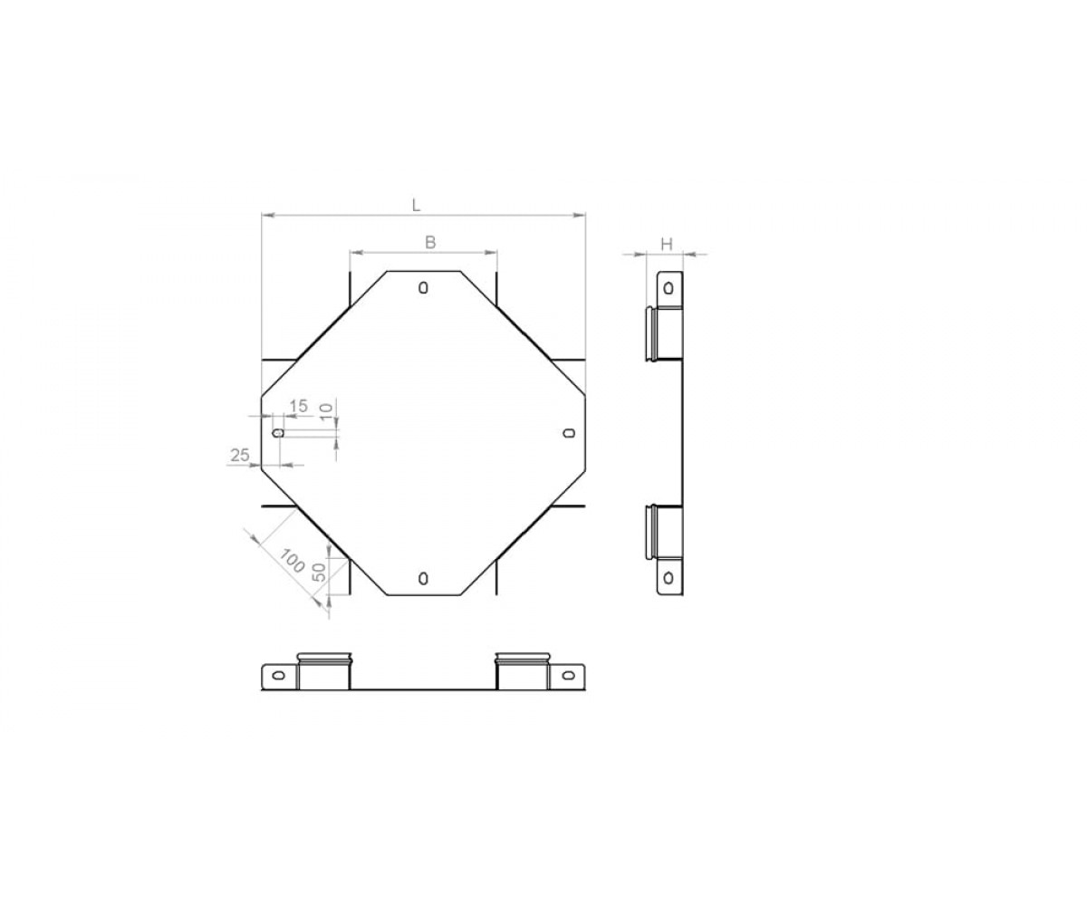 Х-секция замковая ЛМЗХ-100х70-1,5 оцинкованная
