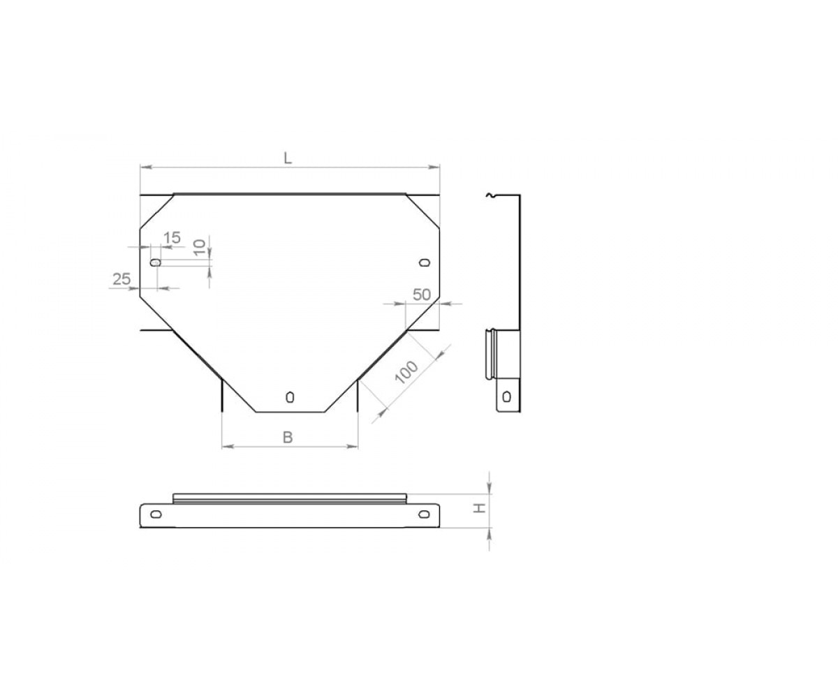 Т-секция замковая ЛМЗТгц-150х150-1,2 горячеоцинкованная