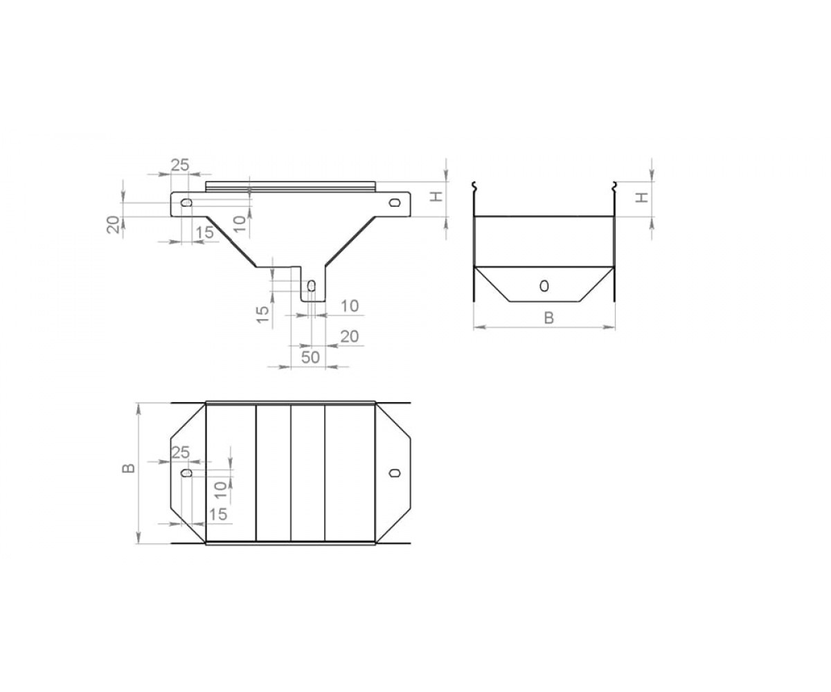 Т-секция замковая вверх ЛМЗТвв-80х80-0,7