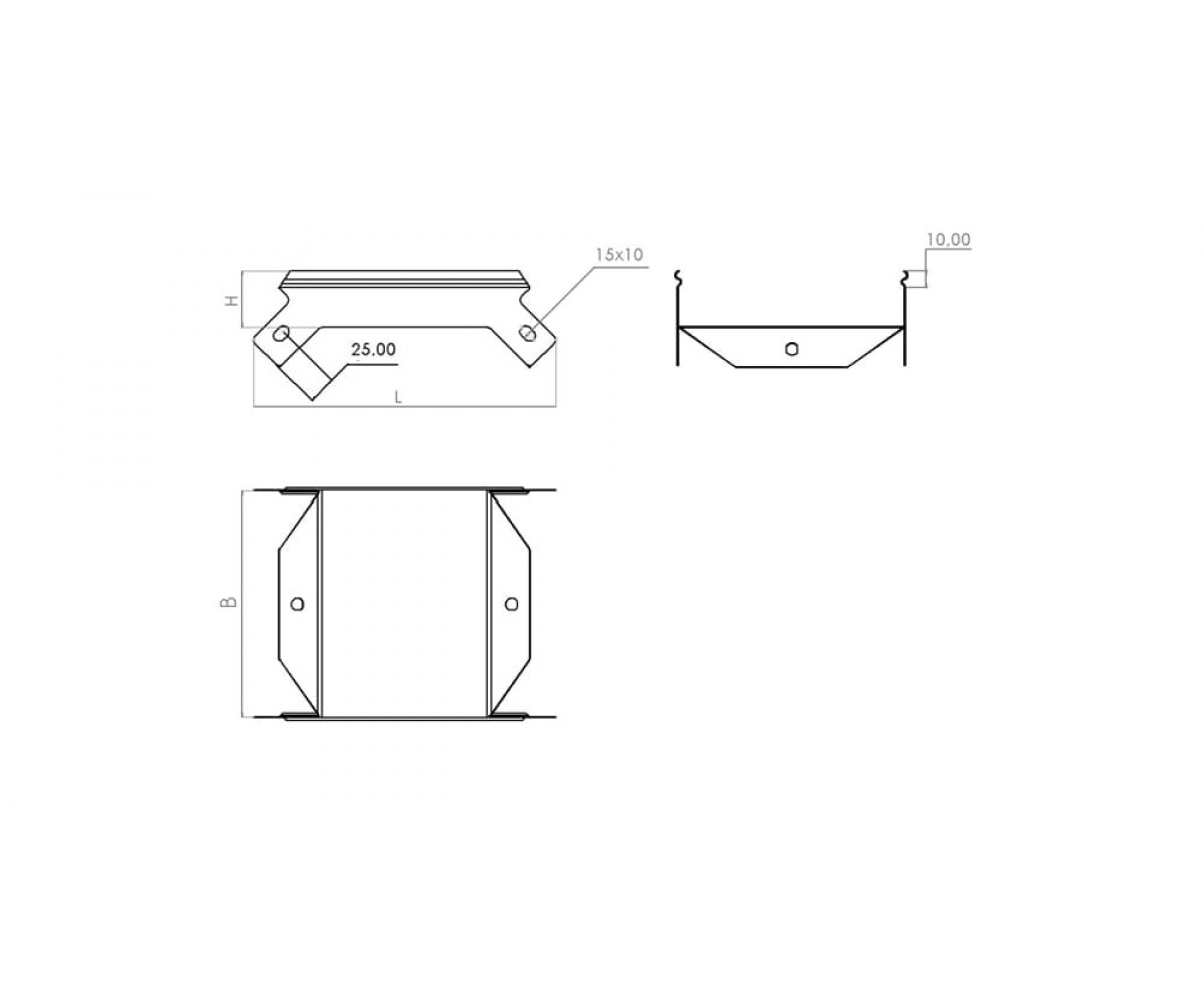 Угол внешний (спуск) замковый 90 град, ЛМЗСгц-150х50-1,0-90 горячеоцинкованный