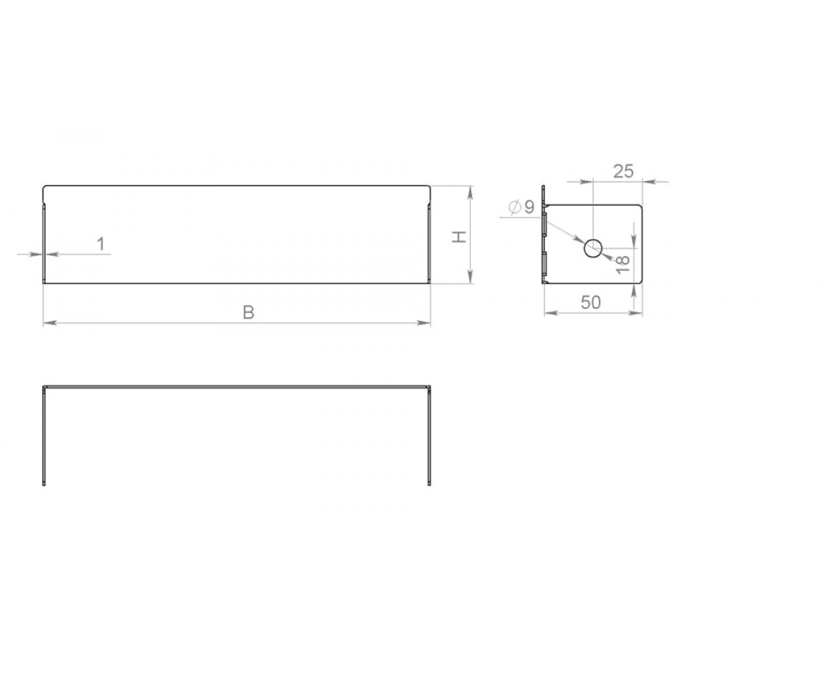Заглушка  лотка нержавеющая сталь ЗТн-300х80 AISI 304