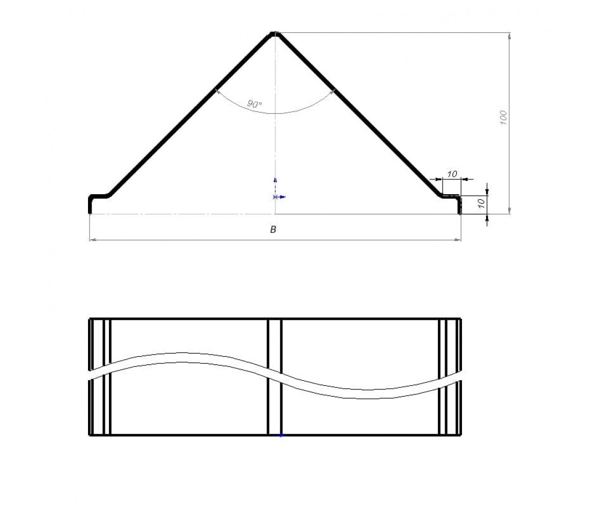 Крышка лотка снегозащитная горячеоцинкованная КЛ-СЗгц-100х15-2,0-3000