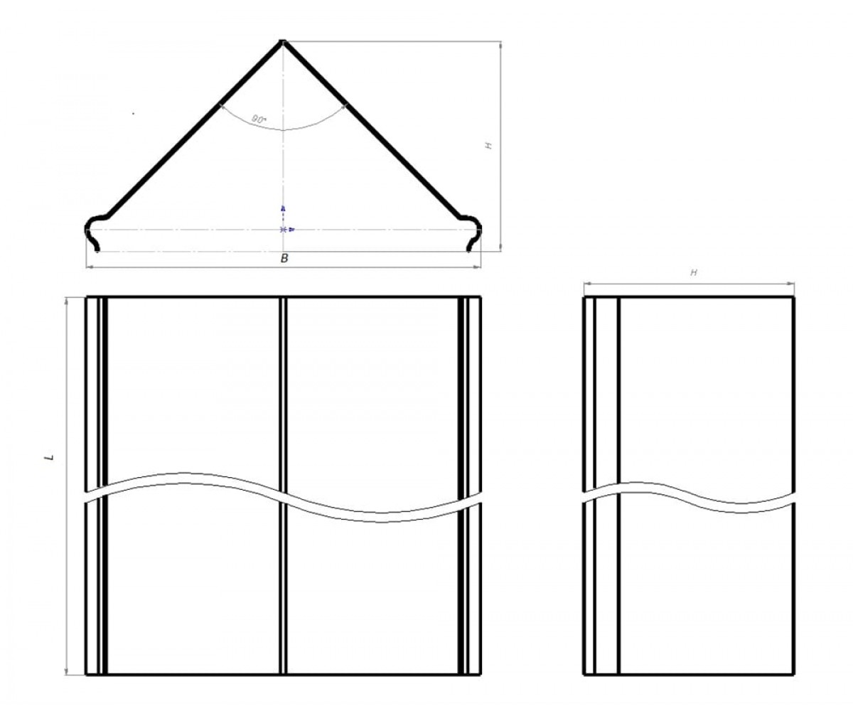 Крышка лотка замковая снегозащитная КЛЗ-СЗ-200х15-1,0-3000