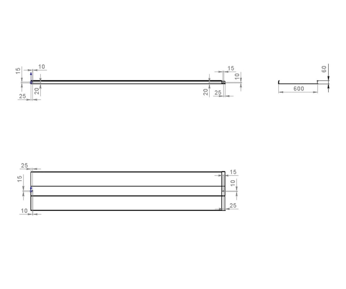 Лоток неперфорированный замковый оцинкованный ЛМЗ-600х60-1,5-3000