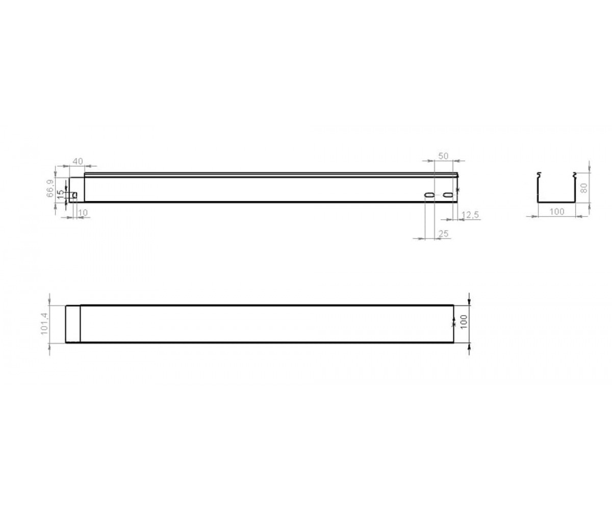Лоток неперфорированный замковый горячеоцинкованный ЛМЗгц-100х80-1,5-3000
