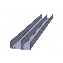 Лоток двухканальный неперфорированный замковый увеличенной коррозионной стойкости ЛМЗдкукс-400х150-1,0-3000
