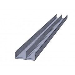 Лоток двухканальный неперфорированный замковый увеличенной коррозионной стойкости ЛМЗдкукс-300х100-1,0-3000