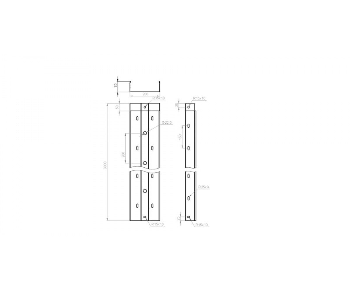 Лоток перфорированный замковый оцинкованный ЛПМЗ-400х150-0,8-3000