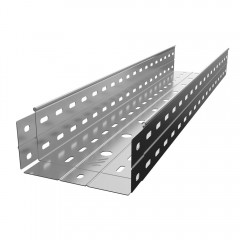 Лоток перфорированный замковый оцинкованный ЛПМЗ-150х100-1,2-3000