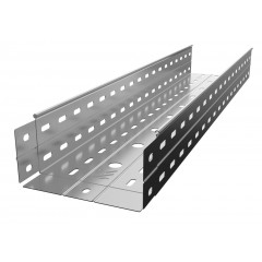Лоток перфорированный замковый горячеоцинкованный ЛПМЗгц-250х100-1,5-3000