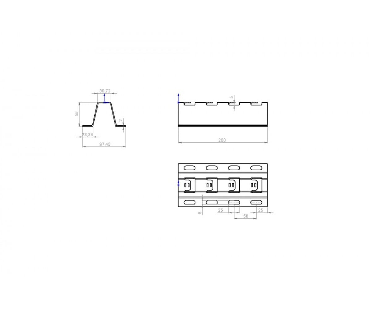 Напольно-настенный держатель нержавеющая сталь ННДн-200 AISI 304
