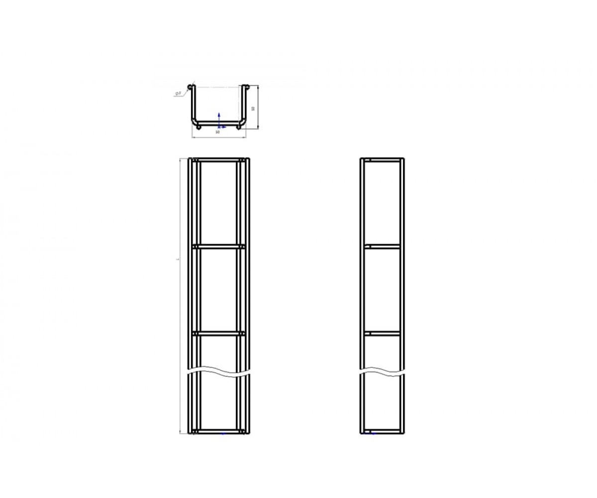Проволочный лоток оцинкованный ПЛЛ-50х50-3000