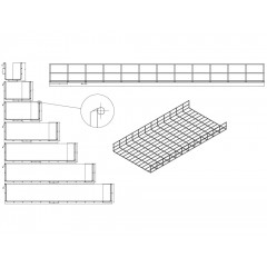 Проволочный лоток оцинкованный ПЛЛ-300х100-3000