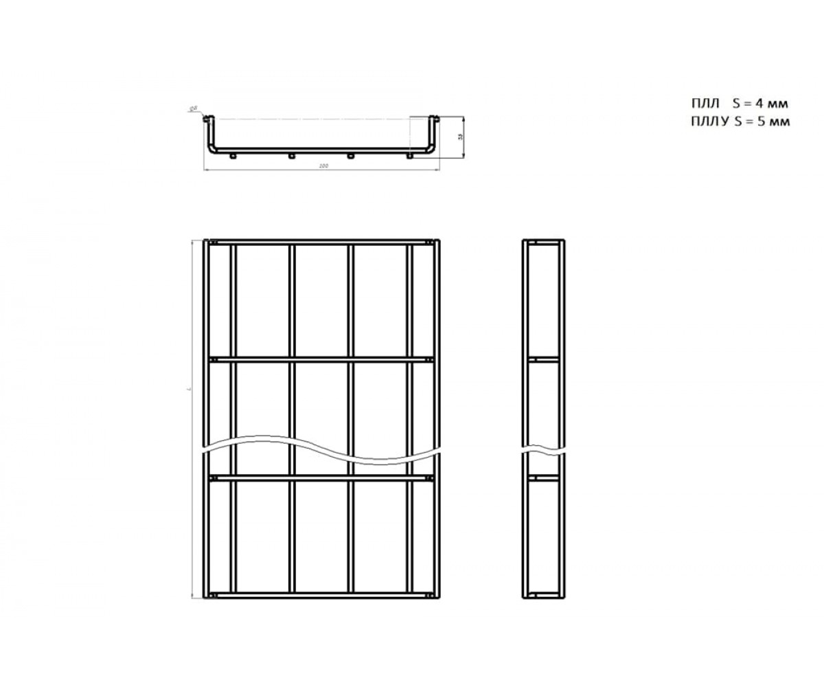 Проволочный лоток оцинкованный усиленный ПЛЛУ-200х35-3000