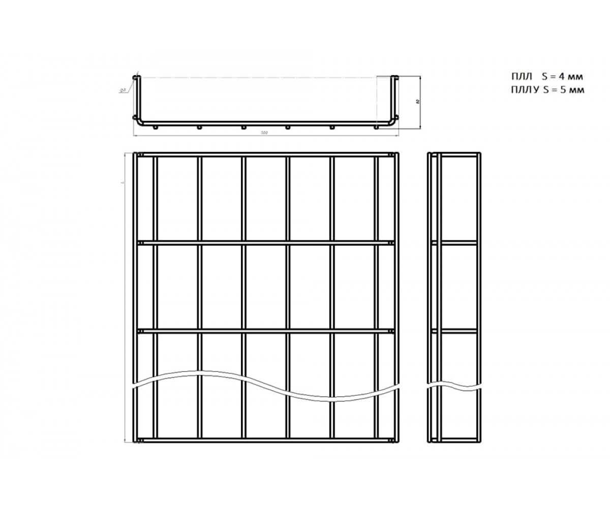 Проволочный лоток оцинкованный усиленный ПЛЛУ-300х60-3000