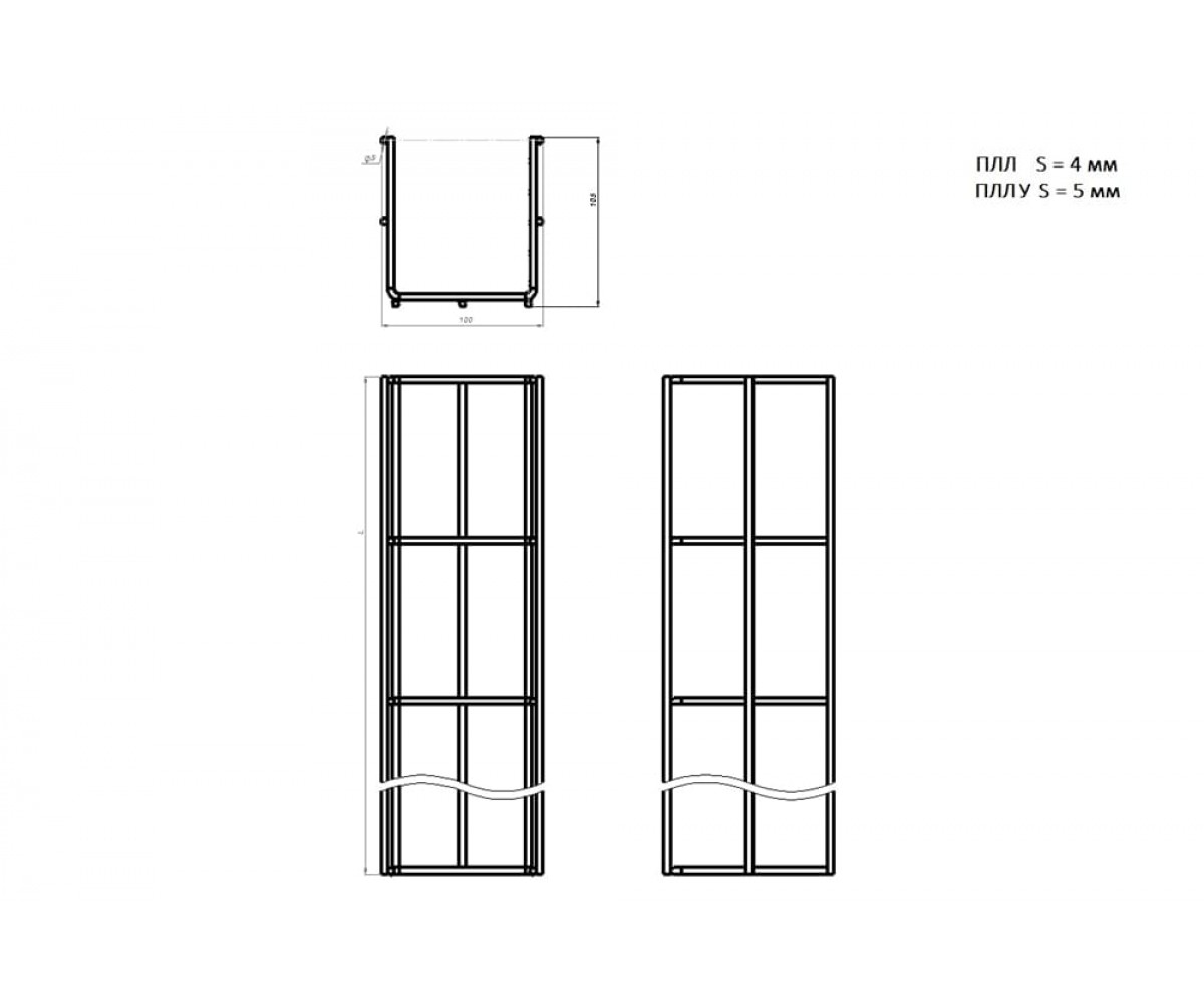 Проволочный лоток усиленный электрохимическое цинкование ПЛЛУэц-100х105-3000