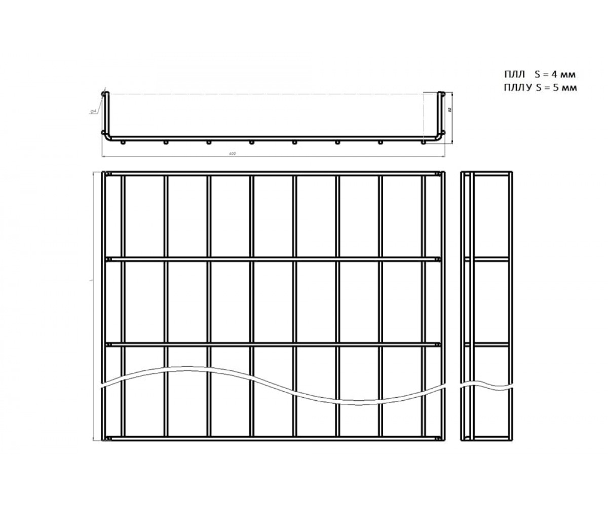 Проволочный лоток электрохимическое цинкование ПЛЛэц-400х60-3000