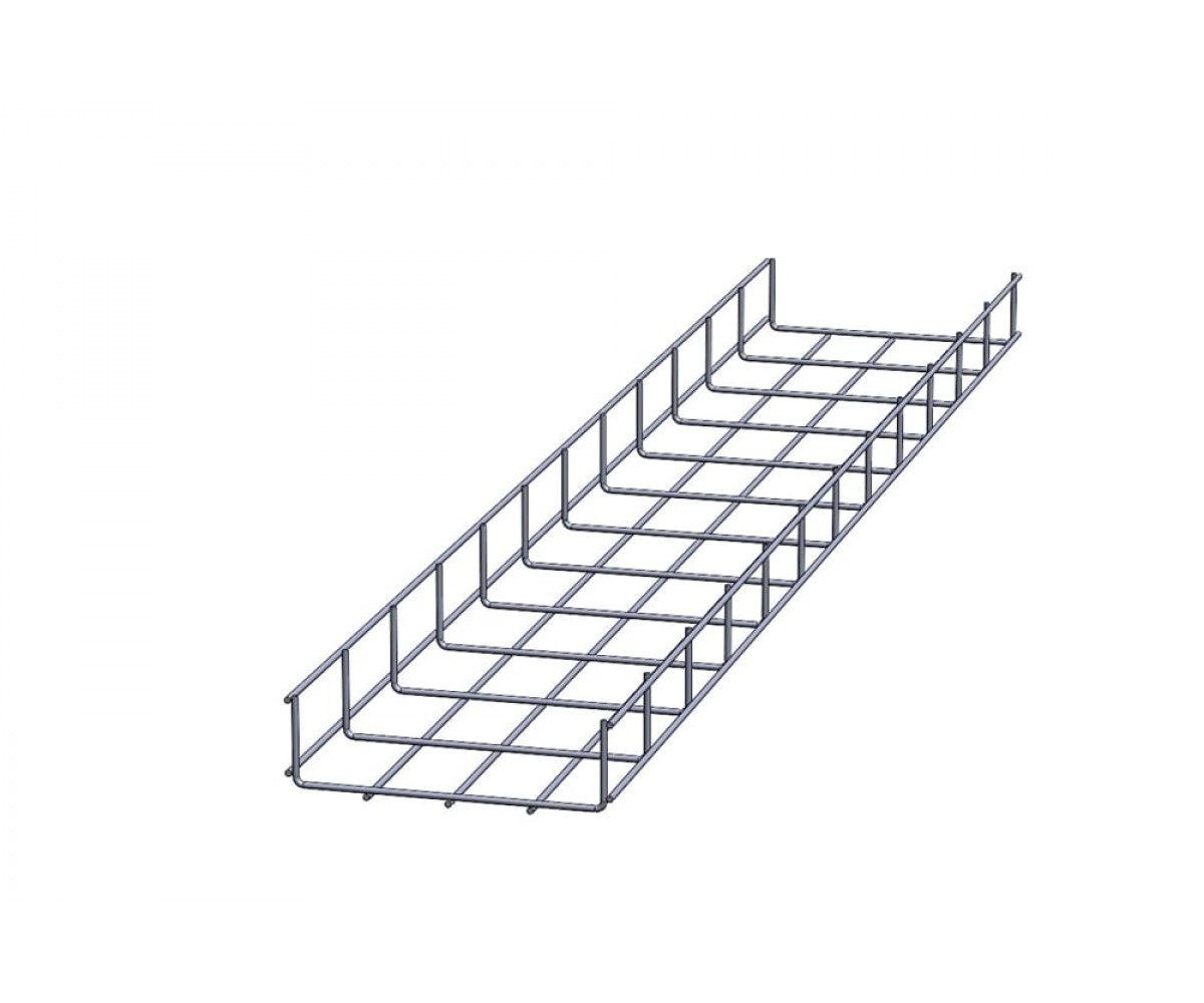 Проволочный лоток усиленный горячеоцинкованный ПЛЛУгц-200х60-3000