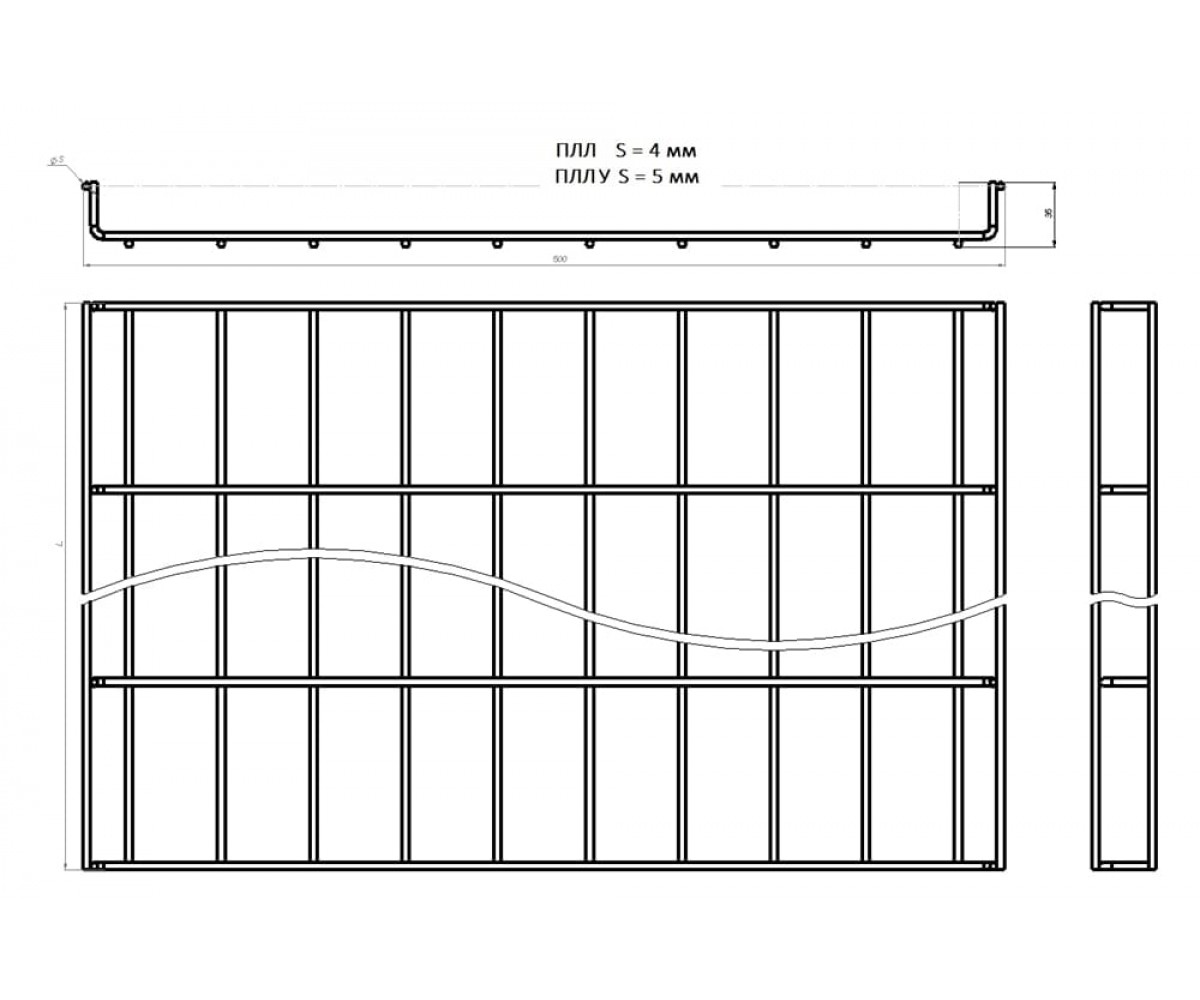 Проволочный лоток горячеоцинкованный ПЛЛгц-500х35-3000