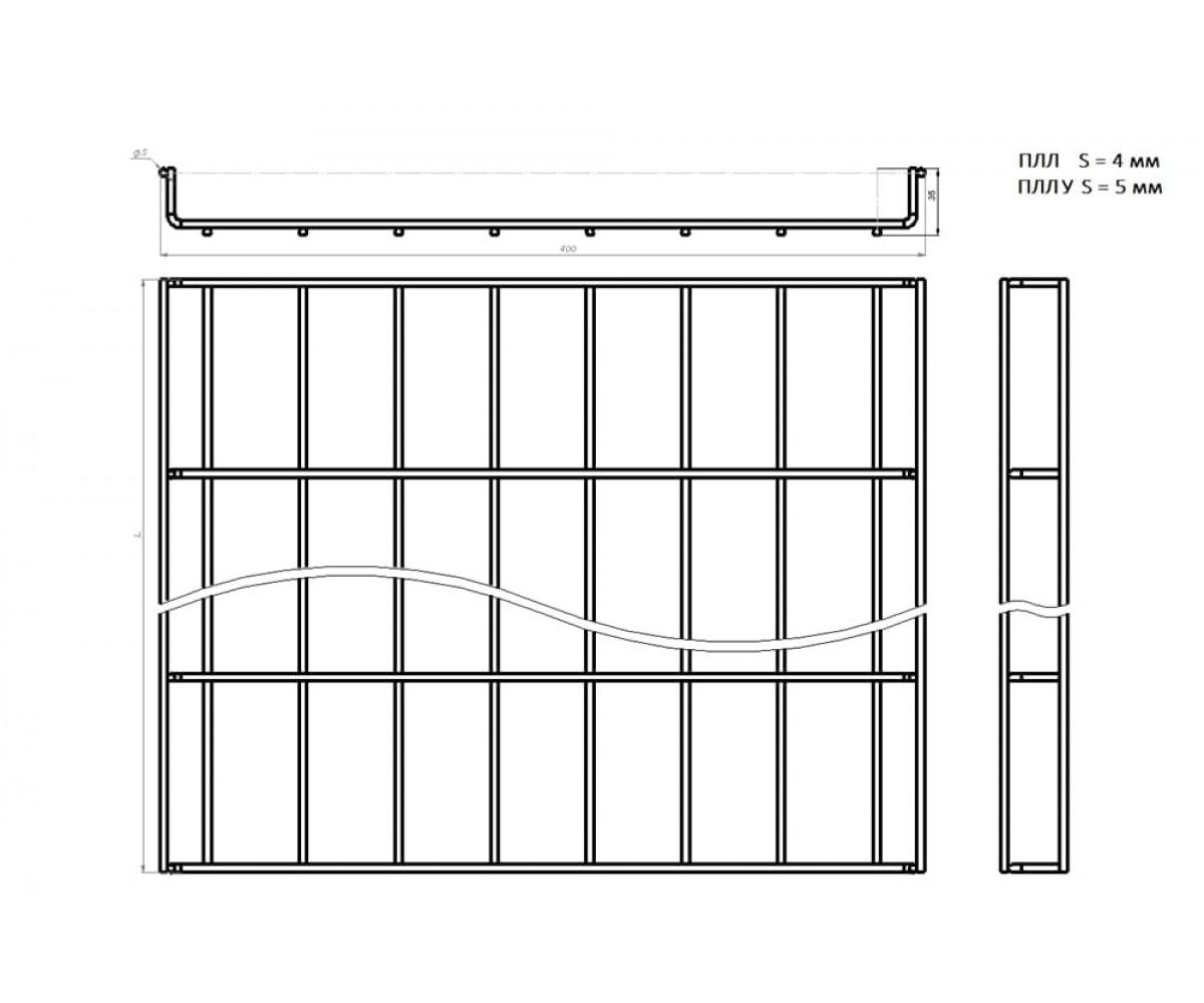 Проволочный лоток горячеоцинкованный ПЛЛгц-450х35-3000