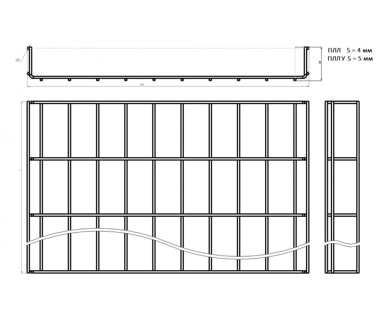 Проволочный лоток холоднокатаный усиленный ПЛЛУхк-550х60-3000