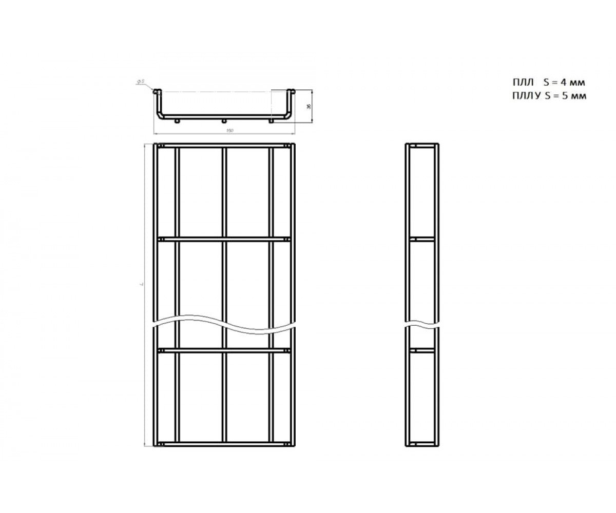 Проволочный лоток усиленный нержавеющая сталь ПЛЛУн-150х35-3000 AISI 304