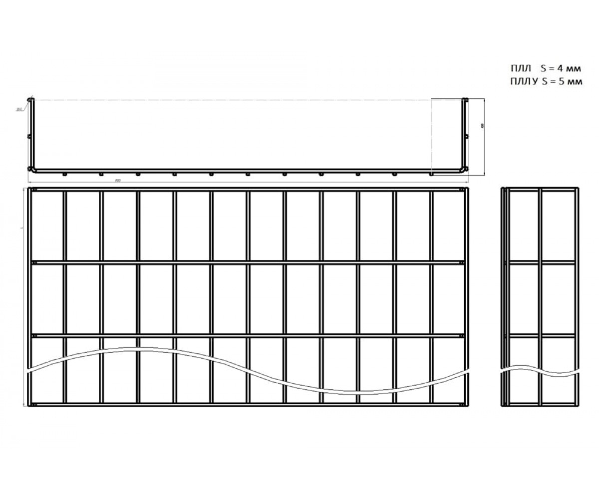 Проволочный лоток нержавеющая сталь ПЛЛн-600х105-3000 AISI 304