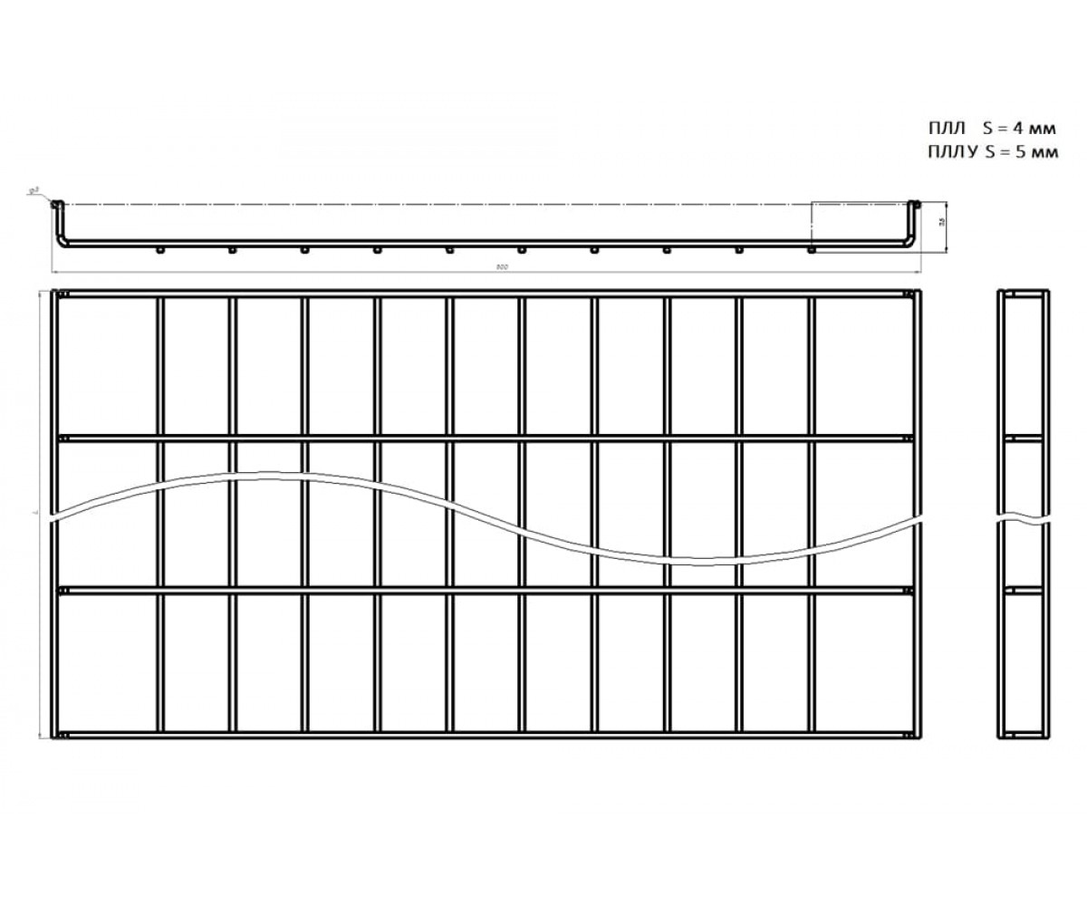 Проволочный лоток нержавеющая сталь ПЛЛн-600х35-3000 AISI 304