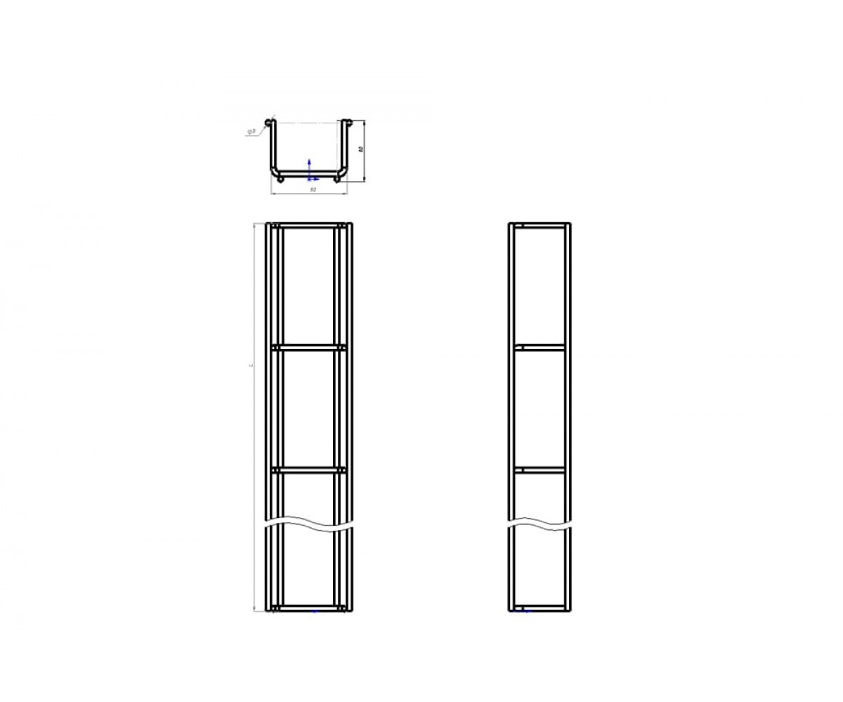Проволочный лоток усиленный окрашенный ПЛЛУral-60х60-3000