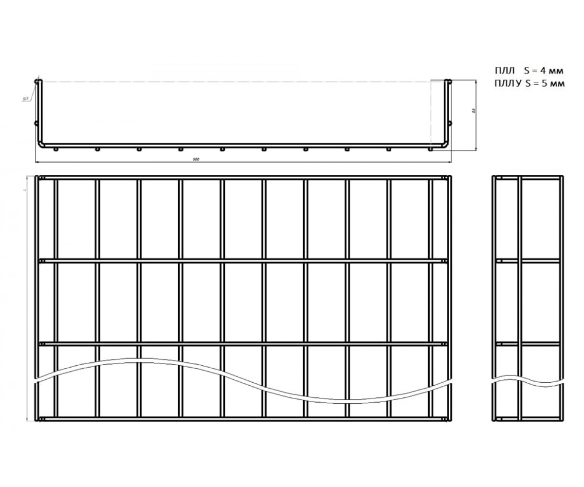 Проволочный лоток усиленный окрашенный ПЛЛУral-500х85-3000