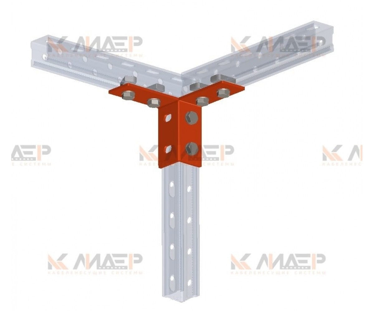 Пластина монтажная угловая 3D (4мм), электрохимическое цинкование, ПМэц MSA618у