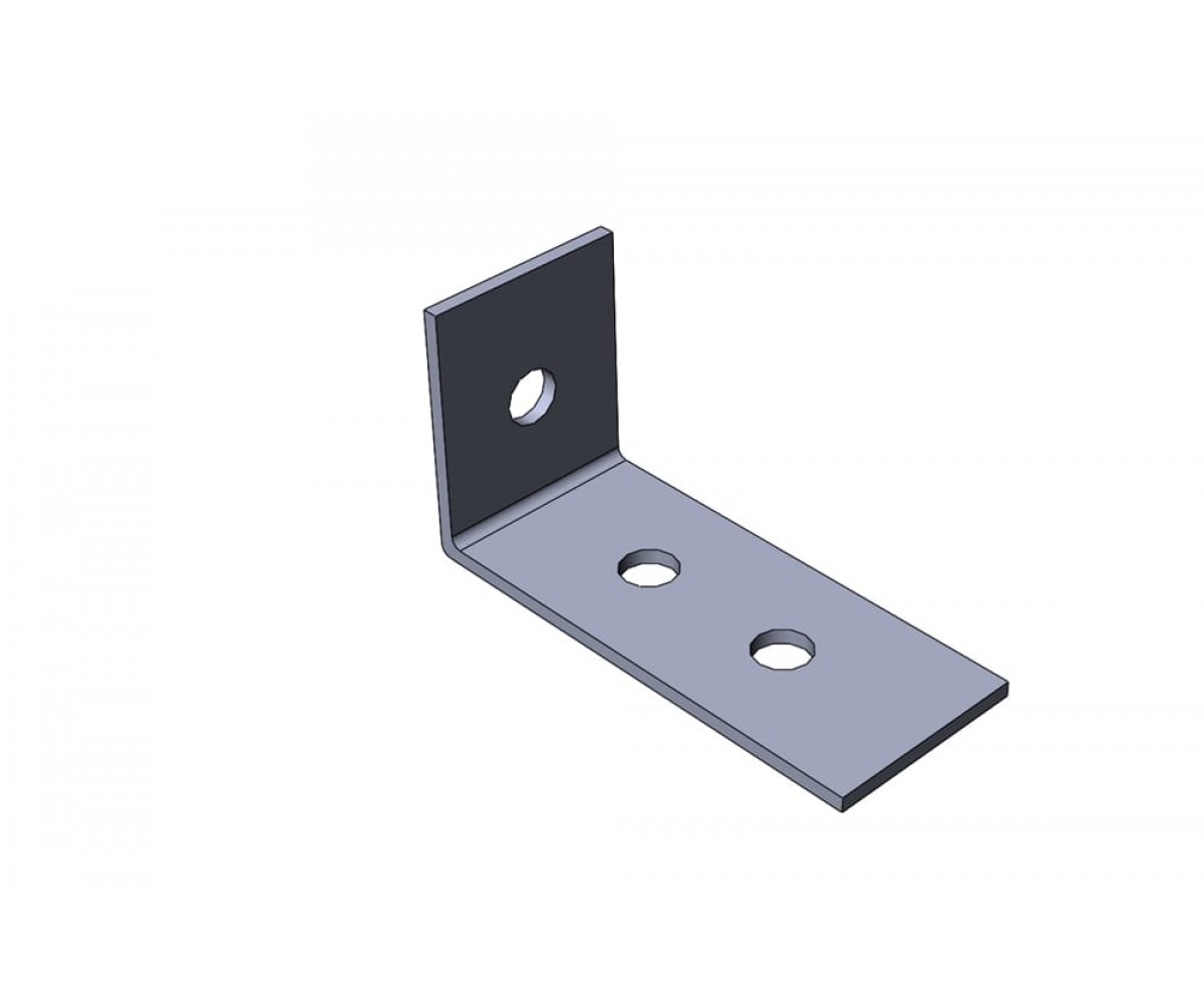 Пластина монтажная L-образная (4мм), 2+1 отверстия, электрохимичесое цинкование, ПМэц MSA602у