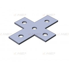 Пластина монтажная Х-образная 5 отверстий (4мм), электрохимическое цинкование, ПМэц MSF508у