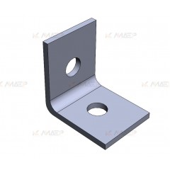 Пластина монтажная L-образная 1+1 отверствия (4мм) электрохимическое цинкование ПМэц MSA600у