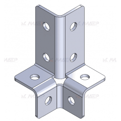 Пластина монтажная (4мм) 3Д, электрохимическое цинкование, ПМэц МРВ 3+3х90у