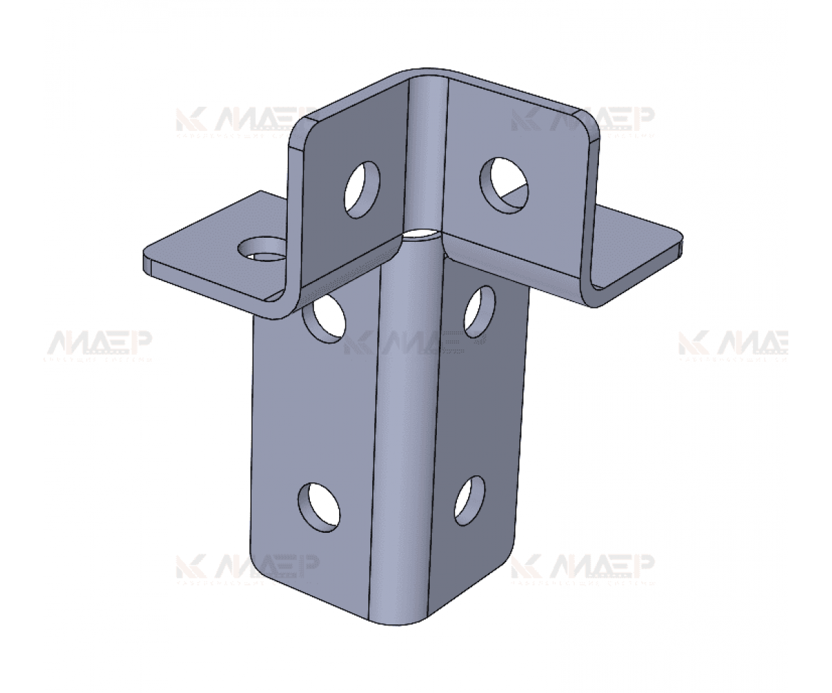 Пластина монтажная (4мм) 3Д, электрохимическое цинкование, ПМэц МРВ 3+3х90у