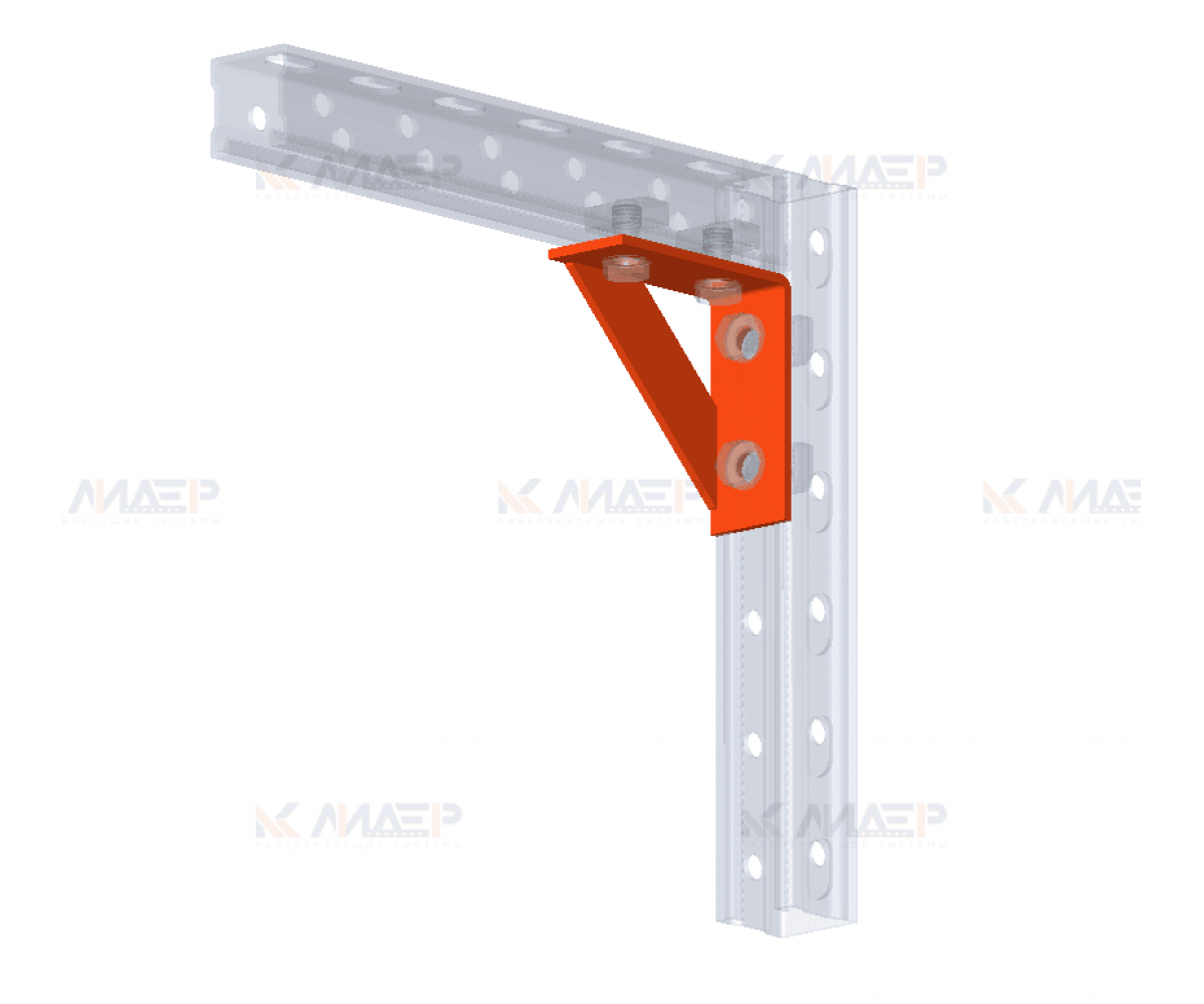 Пластина для монтажа страт профиля усиленная, 2+2 отверстия, 100х100х4мм, электрохимическое цинкование, ПМэц MPB610у
