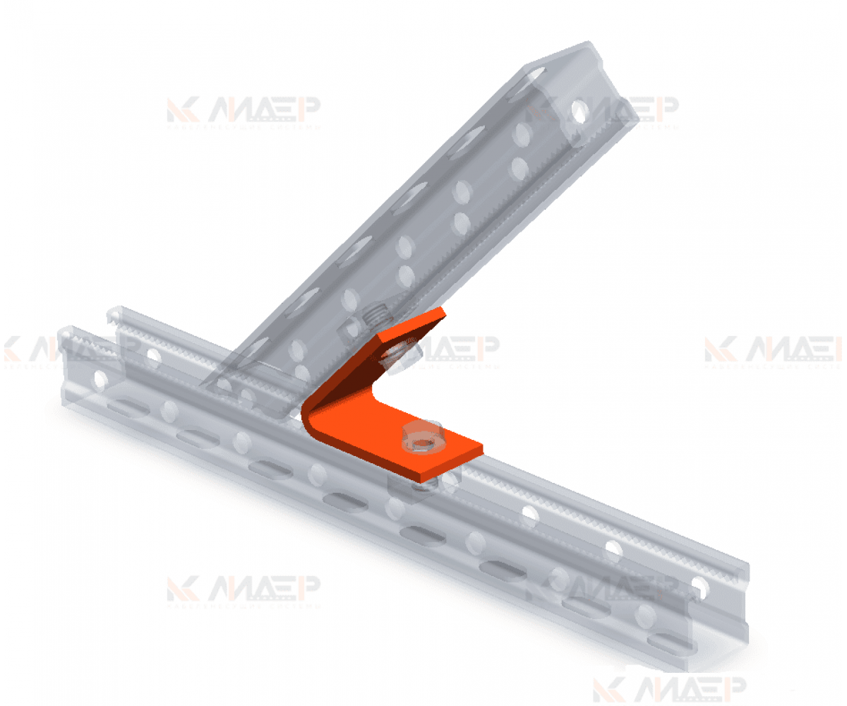 Пластина монтажная (4мм)  1+1 отверствия 45 градусов, электрохимическое цинкование, ПМэц MSA616(1+1)у