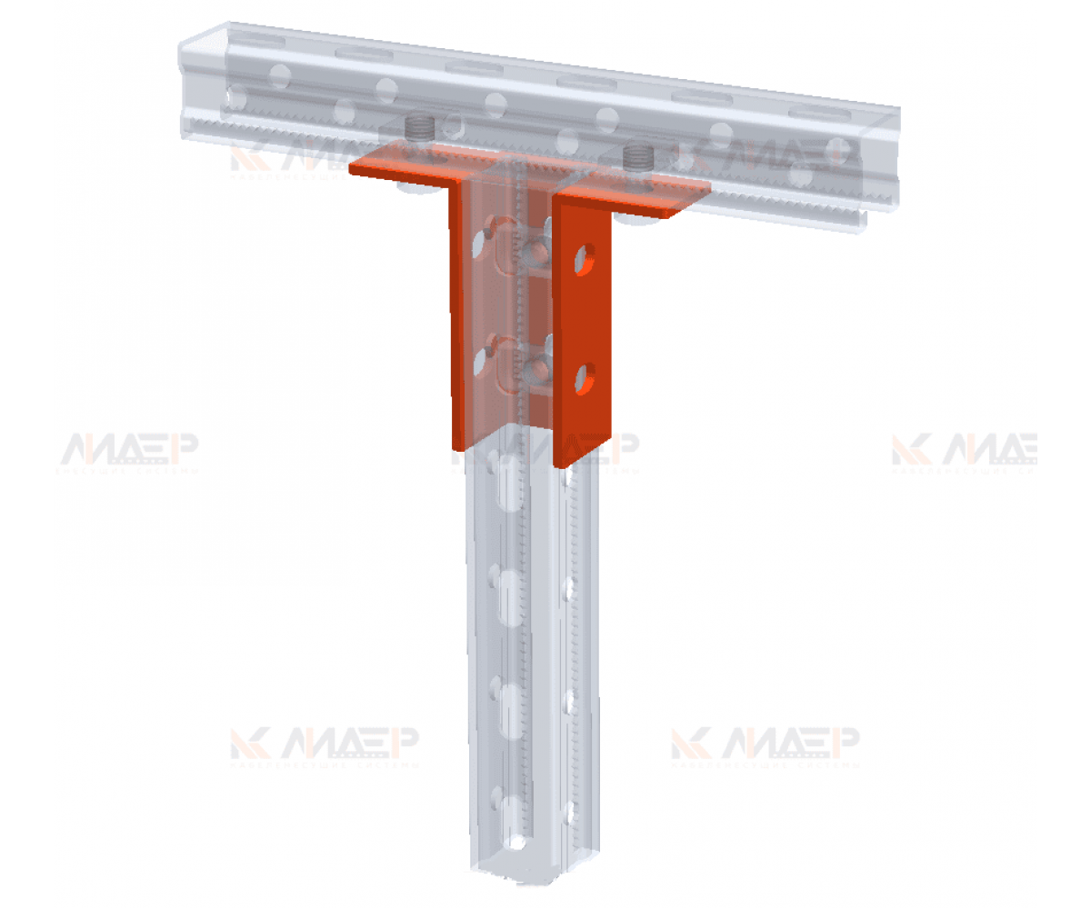 Пластина монтажная Т-образная (4мм)  2D, электрохимическое цинкование, ПМэц MSA620у